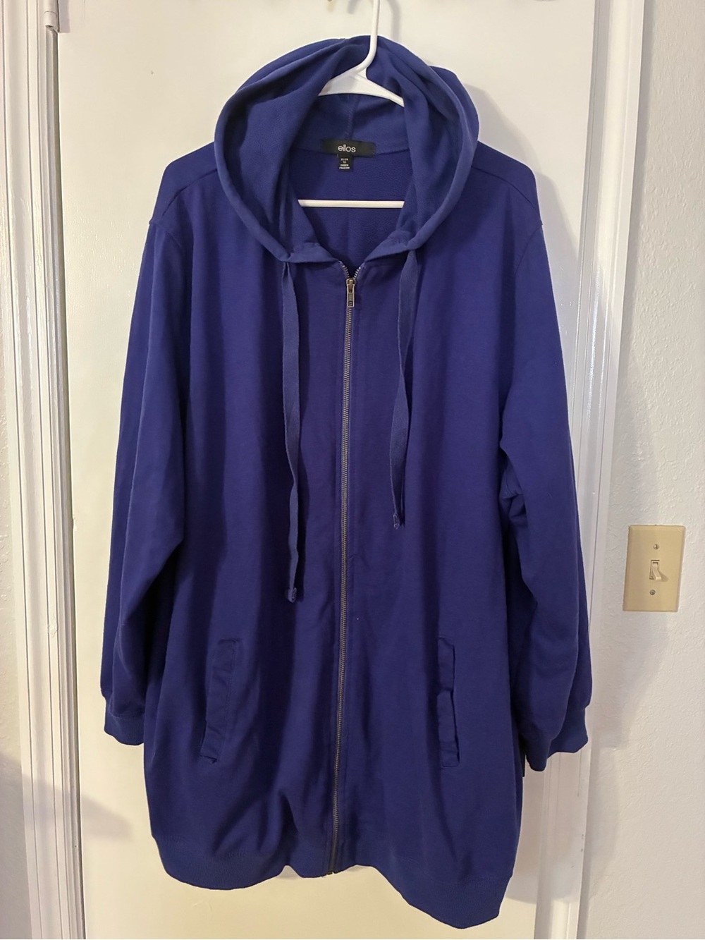 ellos Deep Blue Full-Zip Hooded Sweatshirt